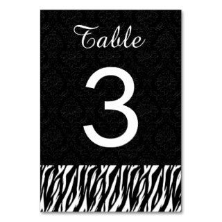 ZEBRA Wedding Table Number 3 V003 Table Cards