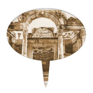 Temple of Hadrian in Ephesus VINTAGE photograph Cake Picks