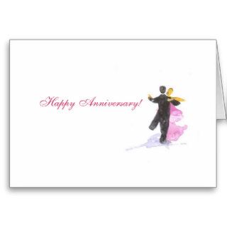 watercolor dancers anniversary card