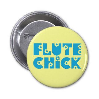 Flute Chick Pinback Button