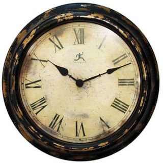 Infinity Instruments Antiqued Black 15 Inch Wall Clock   Wall Clocks