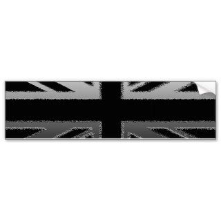 Black and Silver Grey Union jack Flag Bumper Stickers