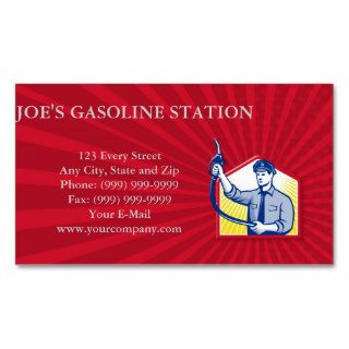 Gas Jockey Gasoline Attendant Fuel Pump Nozzle Business Card Templates