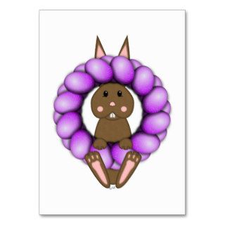 Brown Bunny And Purple Easter Wreath Business Card