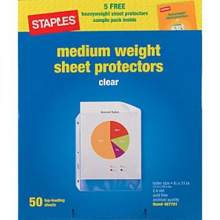 Nonstick Top Loading Sheet Protectors, Medium Weight, Clear, 2.4 mil, 8 1/2 x 11, 50/Bx  Make More Happen at
