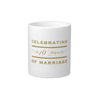 Celebrating 10 Years Of Marriage Extra Large Mugs