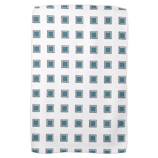 Teal Blue Color Coordinating Pattern Towels