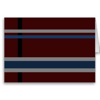 Maroon, Blue and Grey Manly Notecard Greeting Cards