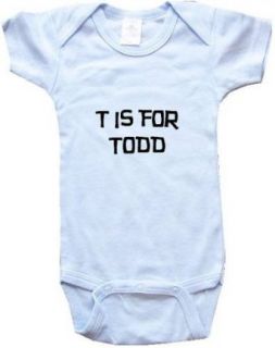 T IS FOR TODD / Hurry Up   Name series   White or Blue Onesie / Baby T shirt Clothing