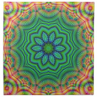 Green Rainbow Fractal Abstract Tile 286 Cloth Napkin