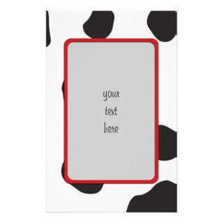 Animal Print (Cow Print), Cow Spots   White Black Stationery