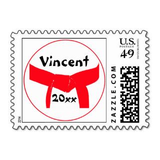 Custom Martial Arts Red Belt Postage Stamp