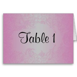 Radiant Orchid and Grey Posh Wedding Table Number Card