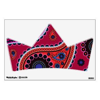 Oriental Persian Paisley, Dots   Red Blue Pink Wall Decals