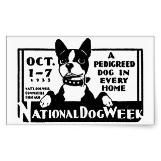 1933 National Dog Week Poster Rectangle Stickers