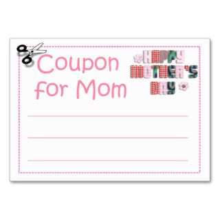 Chore Coupon for Mom Business Card Template