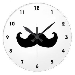 Black Mustache wall clock with numbers