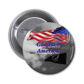 God Bless Support America Patriotic Button