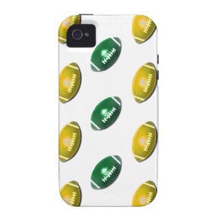 Green and Gold Football Pattern Vibe iPhone 4 Cases