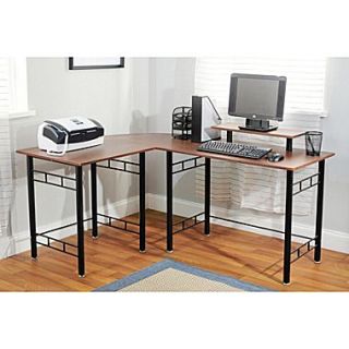TMS Engineered Wood L Shaped Wrap Computer Desk, Espresso  Make More Happen at