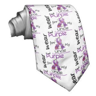 Cystic Fibrosis I Wear Purple For My Uncle 43 Custom Ties