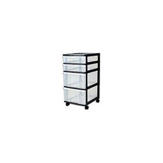 4 Drawer Rolling Cart with Plastic Organizer Top  Make More Happen at