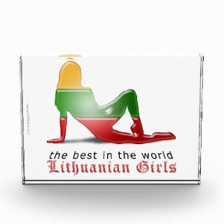 Lithuanian Girl Silhouette Flag Award