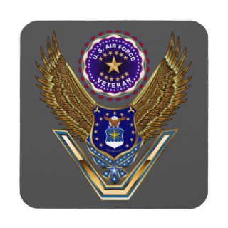 Air Force Tribute Over 35 background color Beverage Coasters