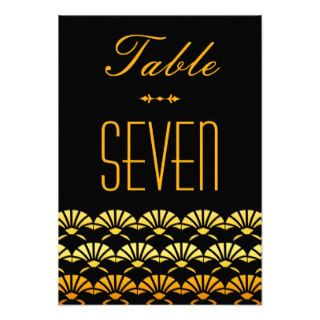 Art Deco Wedding Table Numbers Custom Announcement