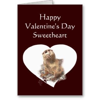 Sweetheart  Romantic & Silly Otter Valentine Greeting Card