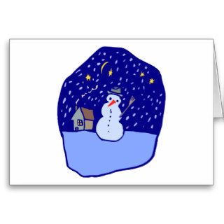 Christmas Eve Snowman Greeting Cards