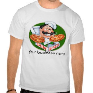 Zany Italian chef speedy pizza delivery T shirts