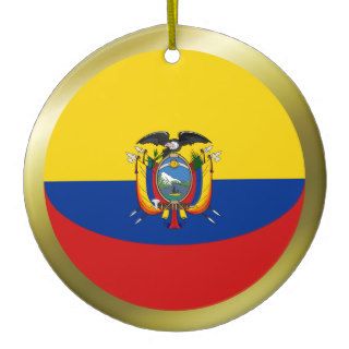 Ornamento de la bandera de Ecuador Adornos De Navidad de