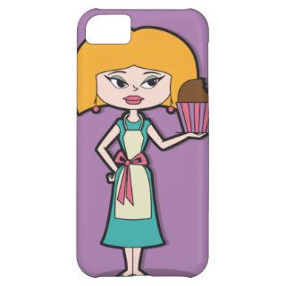 Cupcake Mom with purple background iPhone 5C Cover