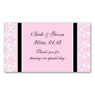 Pink Black Damask Wedding Favor Tags Business Card Templates