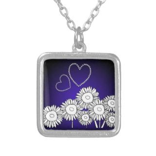 Sunflowers and diamond heart shape art design jewelry