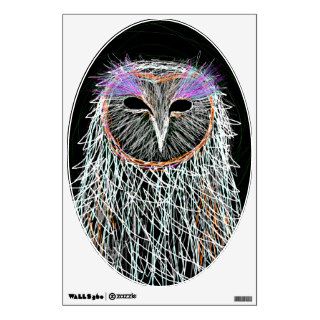 barn owl line art room sticker