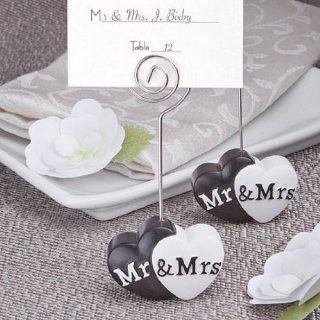 Mr. and Mrs. double heart place card holders Health & Personal Care