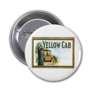 Vintage Yellow Cab Cigar Label Art Buttons