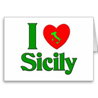 I Love Sicily Italy Greeting Cards