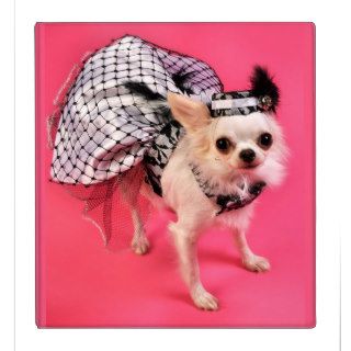 Dressed Up Chihuahua 3 Ring Binders