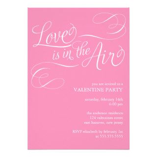 "Love is in the Air" Stylish Valentines Day Party Custom Announcements