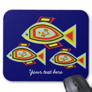 Colorful fish primitive art custom products mousepad