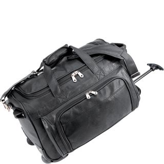 U.S. Traveler Koskin Leather Rolling Carry On Duffel Bag