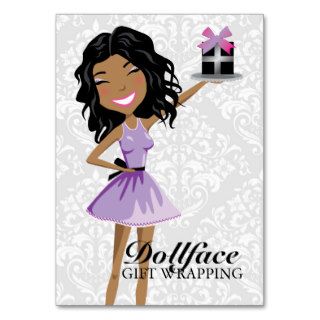 311 Dollface Gifts Ebonie Damask 3.5 x 2 Business Card