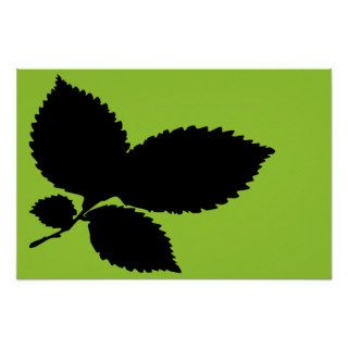 Elm Leaf Silhouette Poster