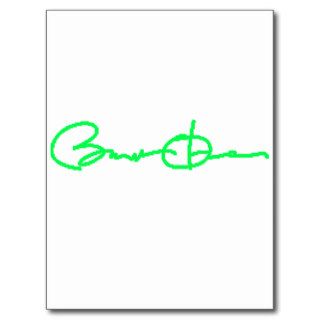 Barack Obama Signature Series (Green) Postcard