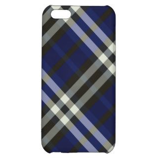 Plaid Blue Silver Stripes Pern  iPhone 5C Cover