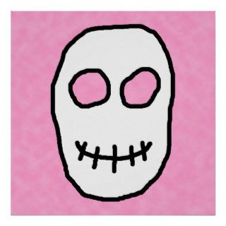 Black and White Skull. Primitive Style. Posters