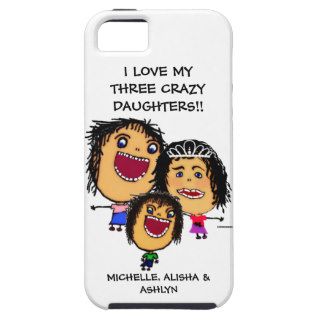 Love My Three Crazy Kids Cartoon iPhone 5 Cases